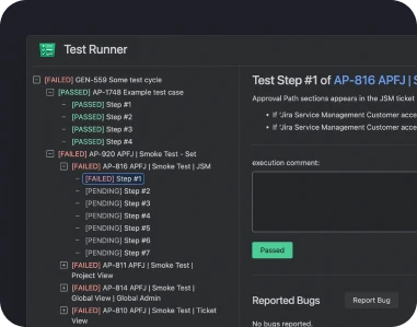 Guided Test Runner with step-by-step execution