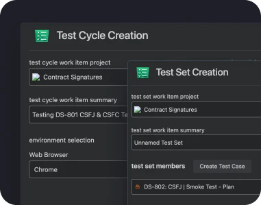 Test Sets and Test Cycles creation