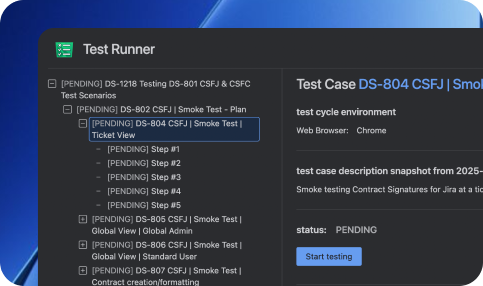 End-to-end test management inside Jira