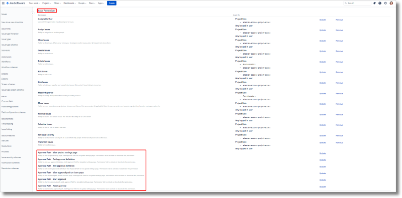 Permission schemes in Jira