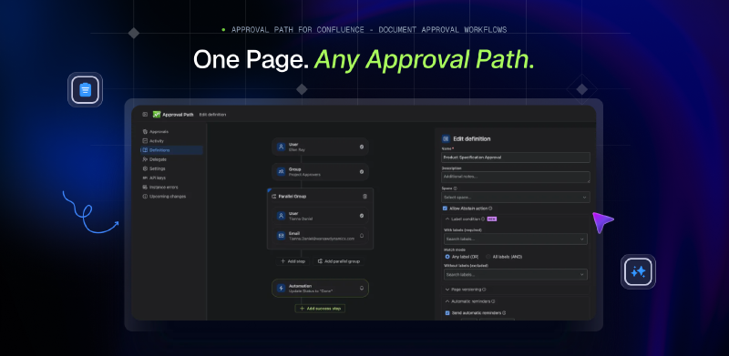 Approval Path for Confluence multi-step approval workflow