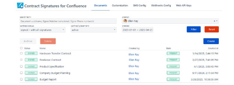 Documents filtering