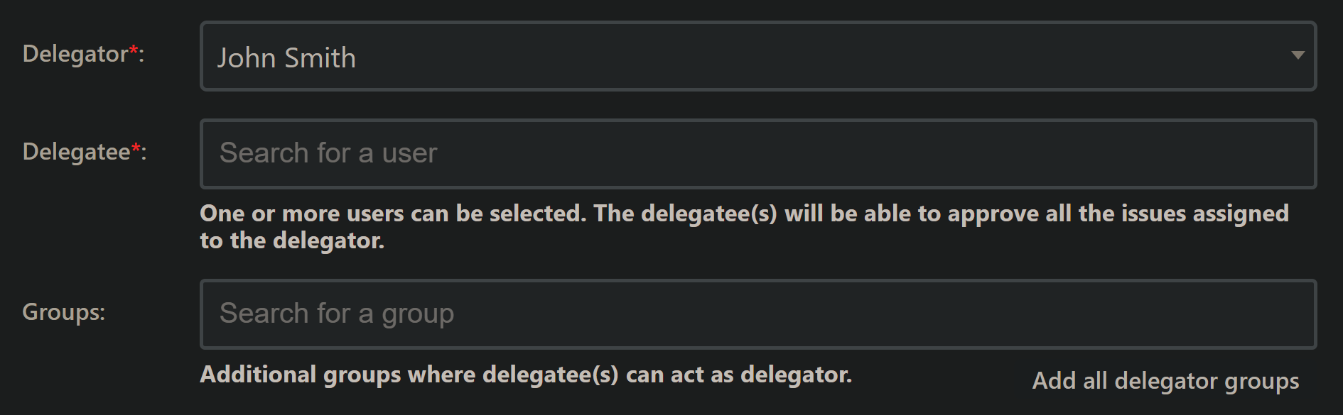 Select a delegate