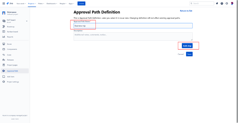 New Approval Path definition