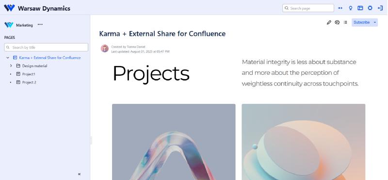 Externally shared page