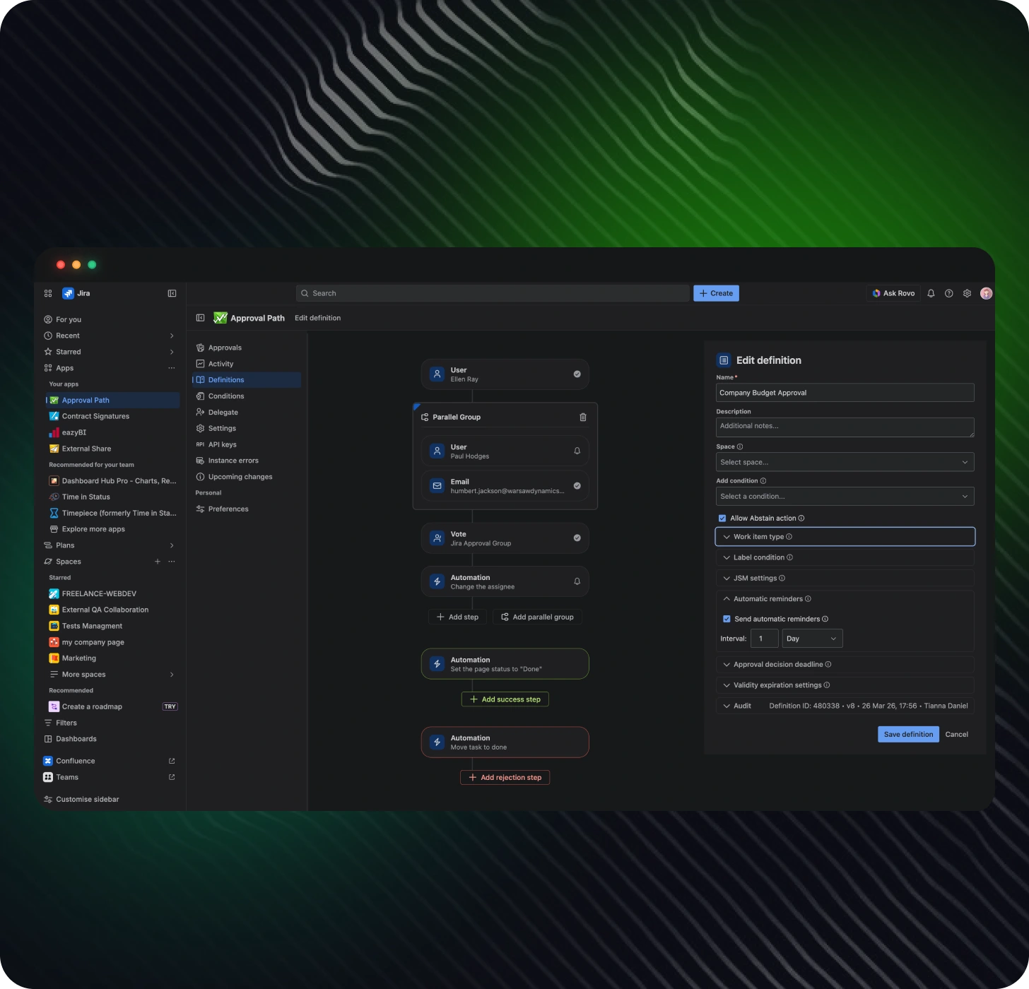 Approval Path for Jira preview