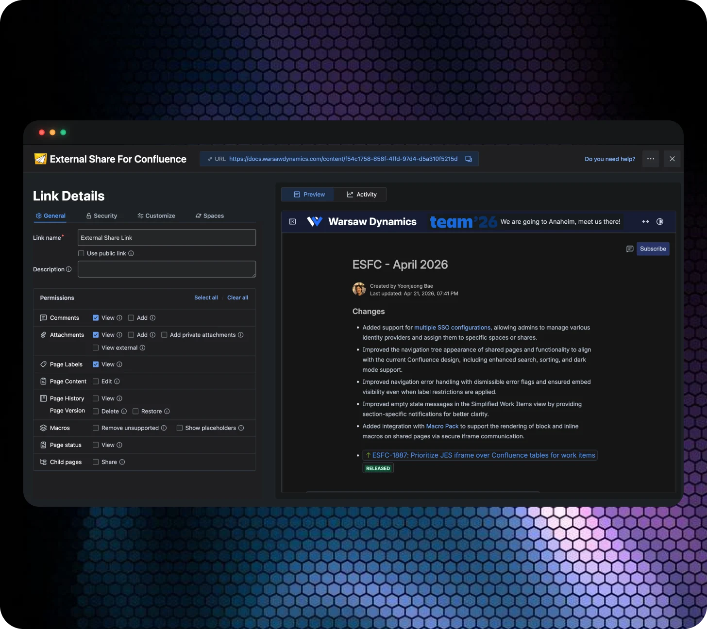 External Share for Confluence preview